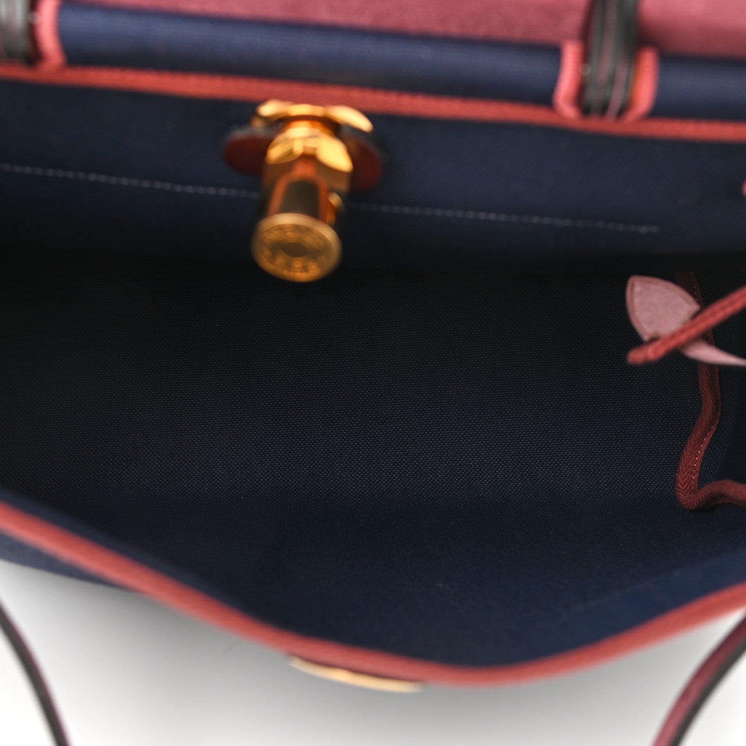 Hermes Toile Militaire Vache Hunter Herbag Zip Retourne 31 PM Rouge Sellier Bleu Marine 6 of 12