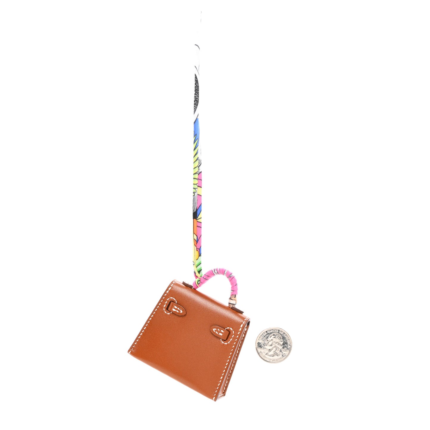 Tadelakt Mini Kelly Twilly Bag Charm Fauve