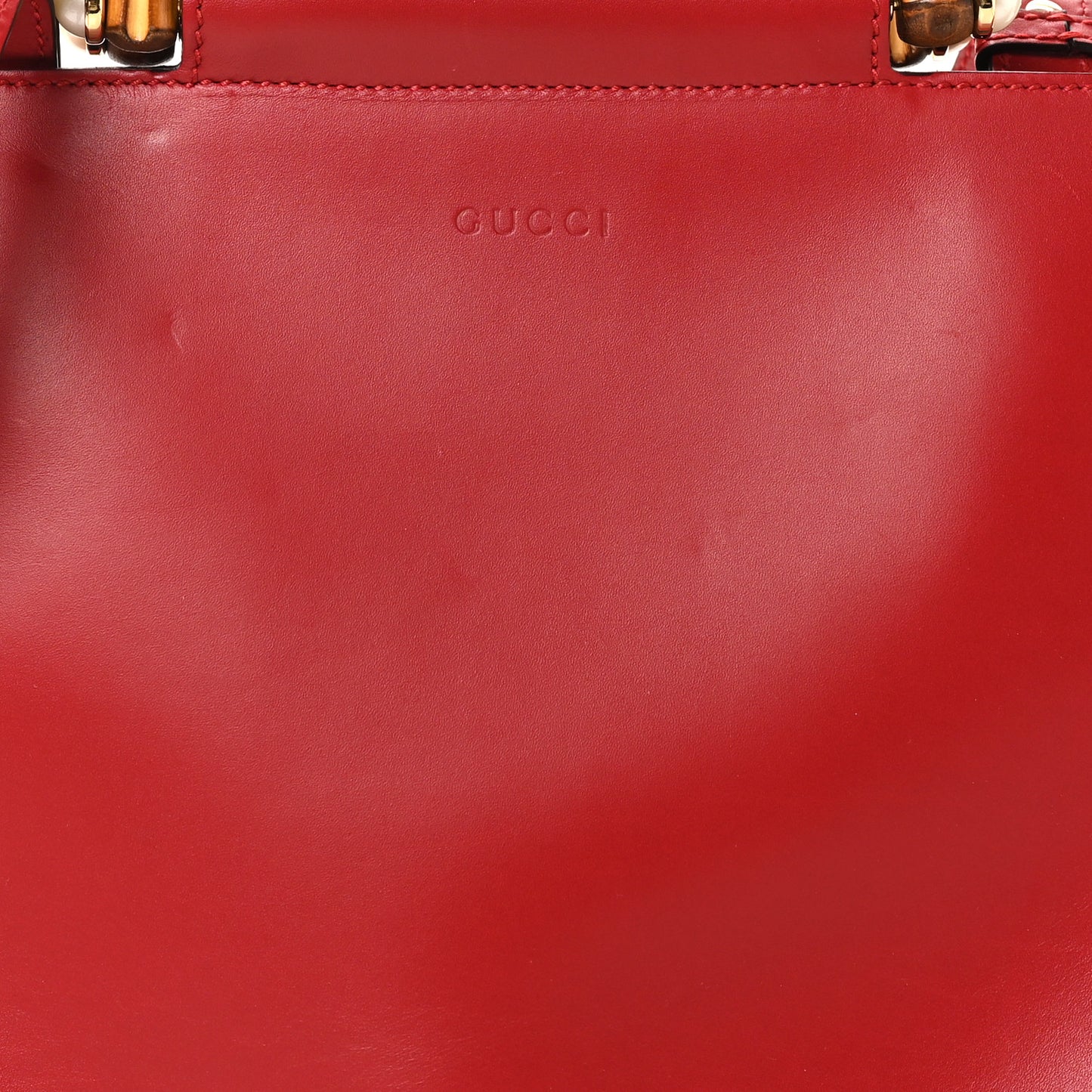 Nappa Bamboo Small Nymphaea Top Handle Bag Hibiscus Red