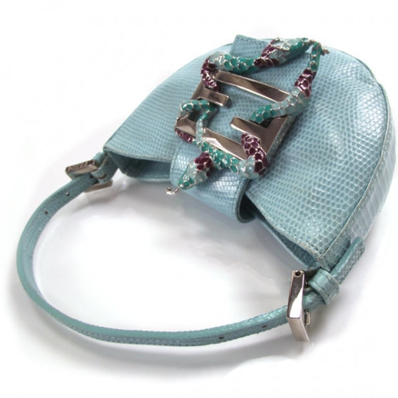 Lizard Snakeskin Flap Mini Handbag