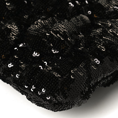Chanel Sequins Quilted Large Chanel 19 Pouch Black 11 of 12