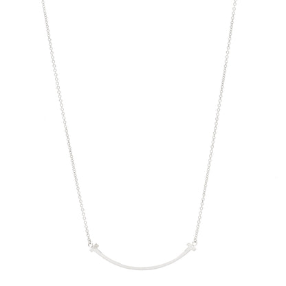 Tiffany Sterling Silver Small T Smile Pendant Necklace 1 of 6