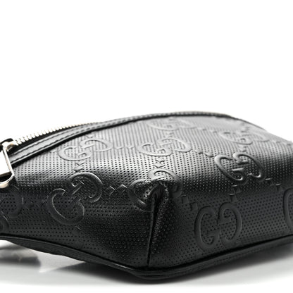 Gucci Calfskin GG Tennis Embossed Belt Bag Black 9 of 11