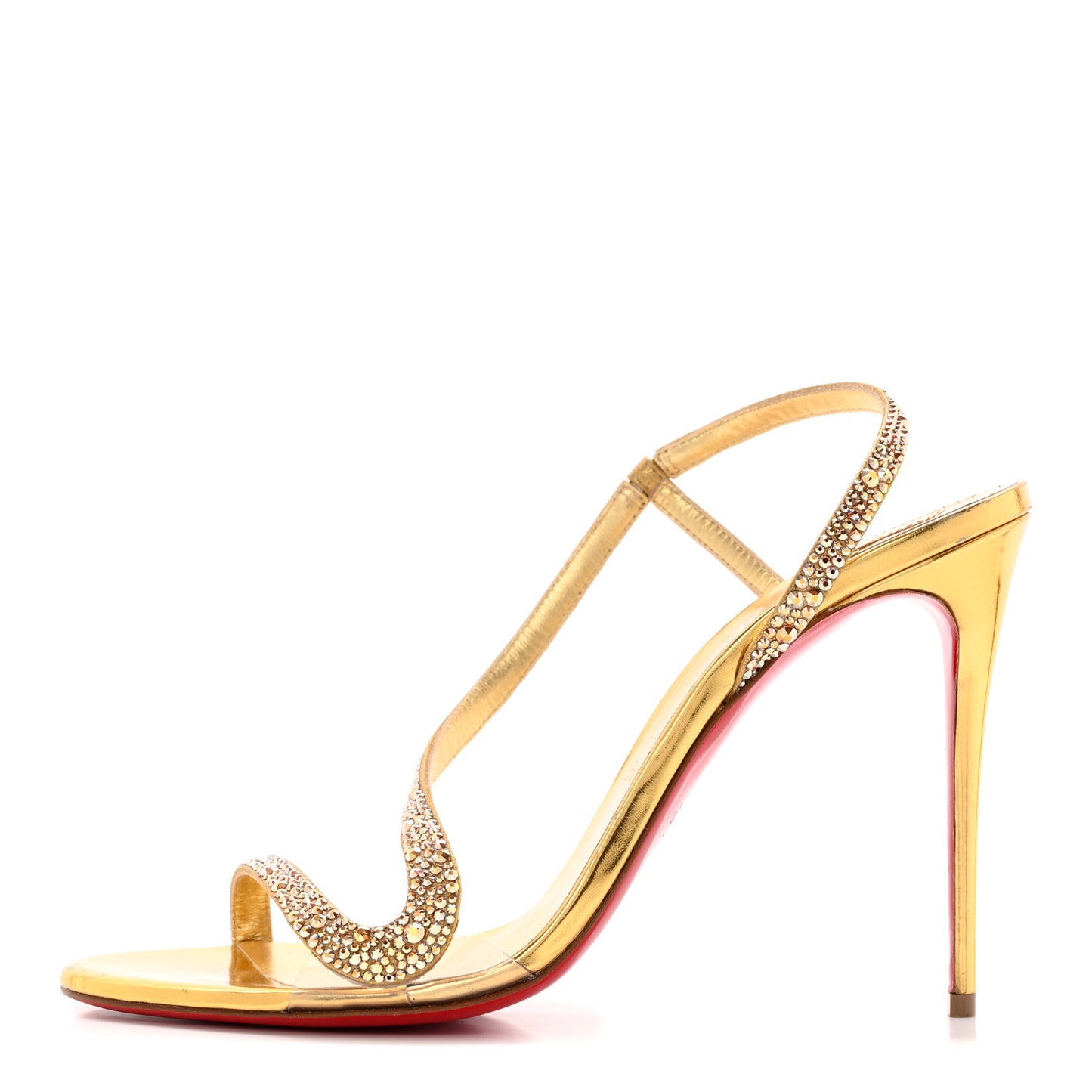 Crystal Strass Rosalie 100 Sandals 41 Cry Aurum Gold
