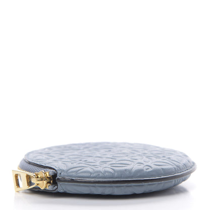 Loewe Calfskin Embossed Anagram Cookie Zip Coin Purse Stone Blue 4 of 7