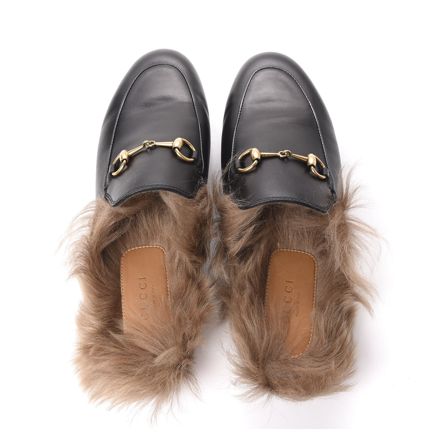 Gucci Calfskin Fur Womens Princetown Slippers 36 Black 5 of 8