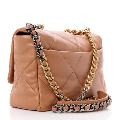 Chanel Lambskin Quilted Large Chanel 19 Flap Brown 3 of 12