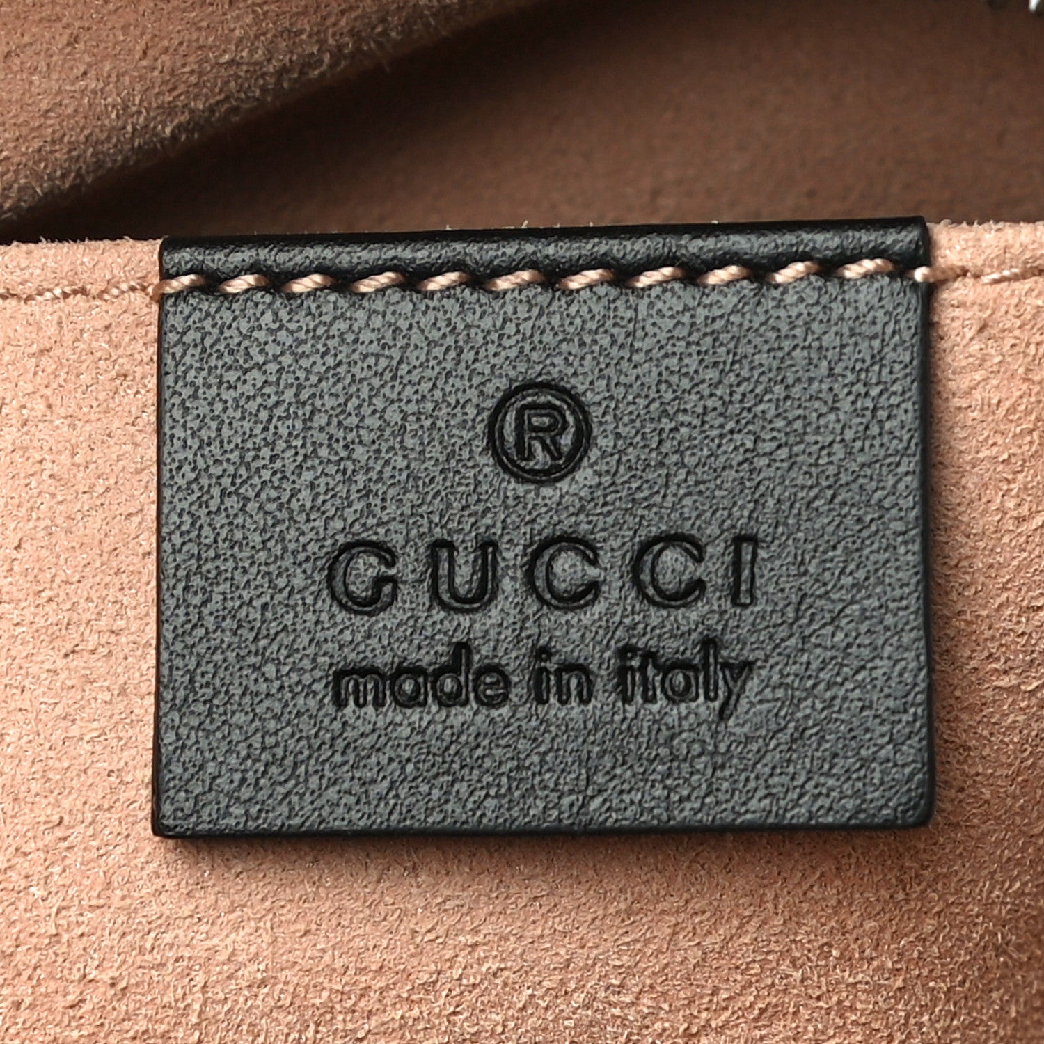 Gucci Calfskin Matelasse Small GG Marmont Chain Shoulder Bag Black 6 of 12
