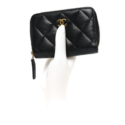 Chanel Caviar Quilted Zip Coin Purse Black 2 of 8