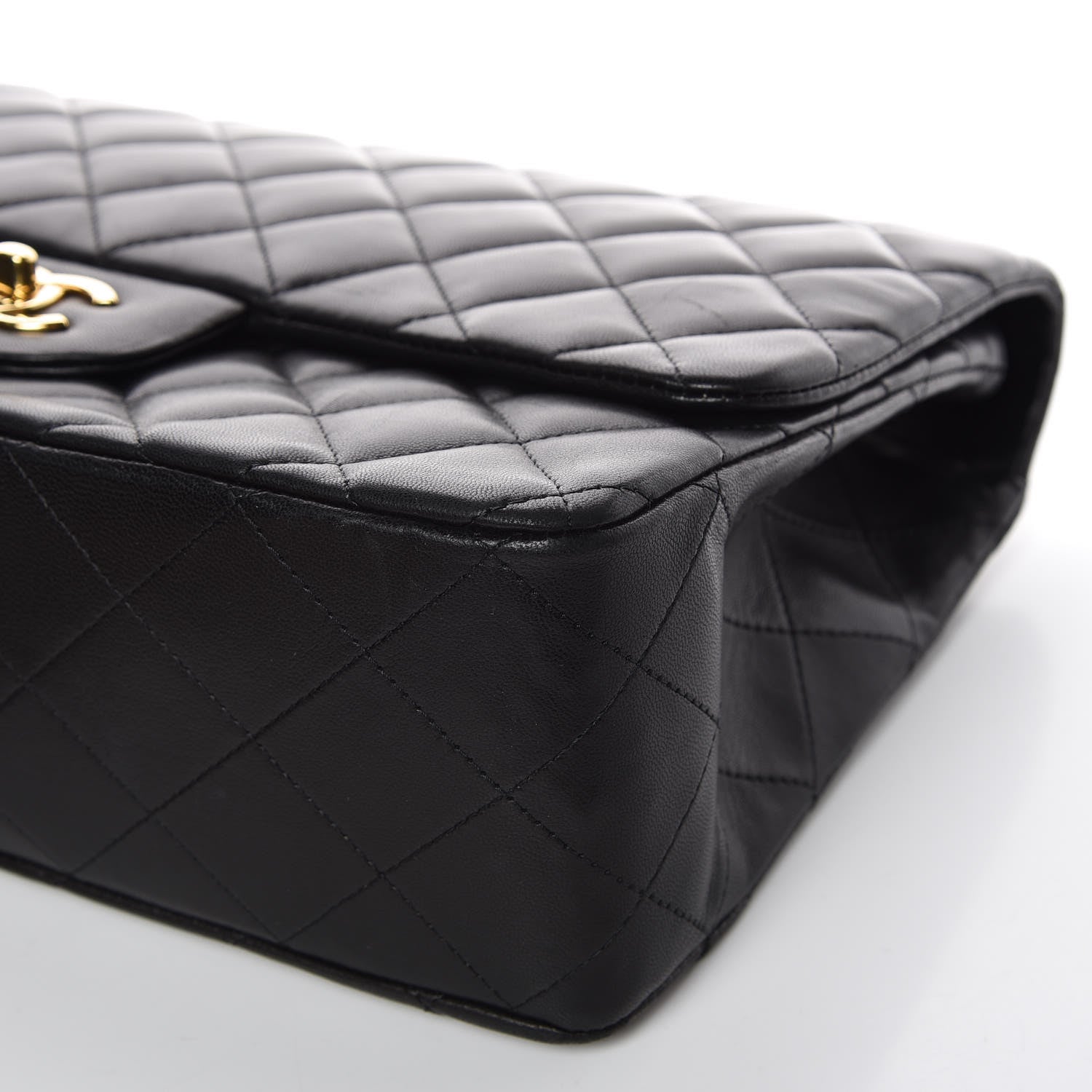 Chanel Lambskin Quilted Jumbo Single Flap Black 13 of 15