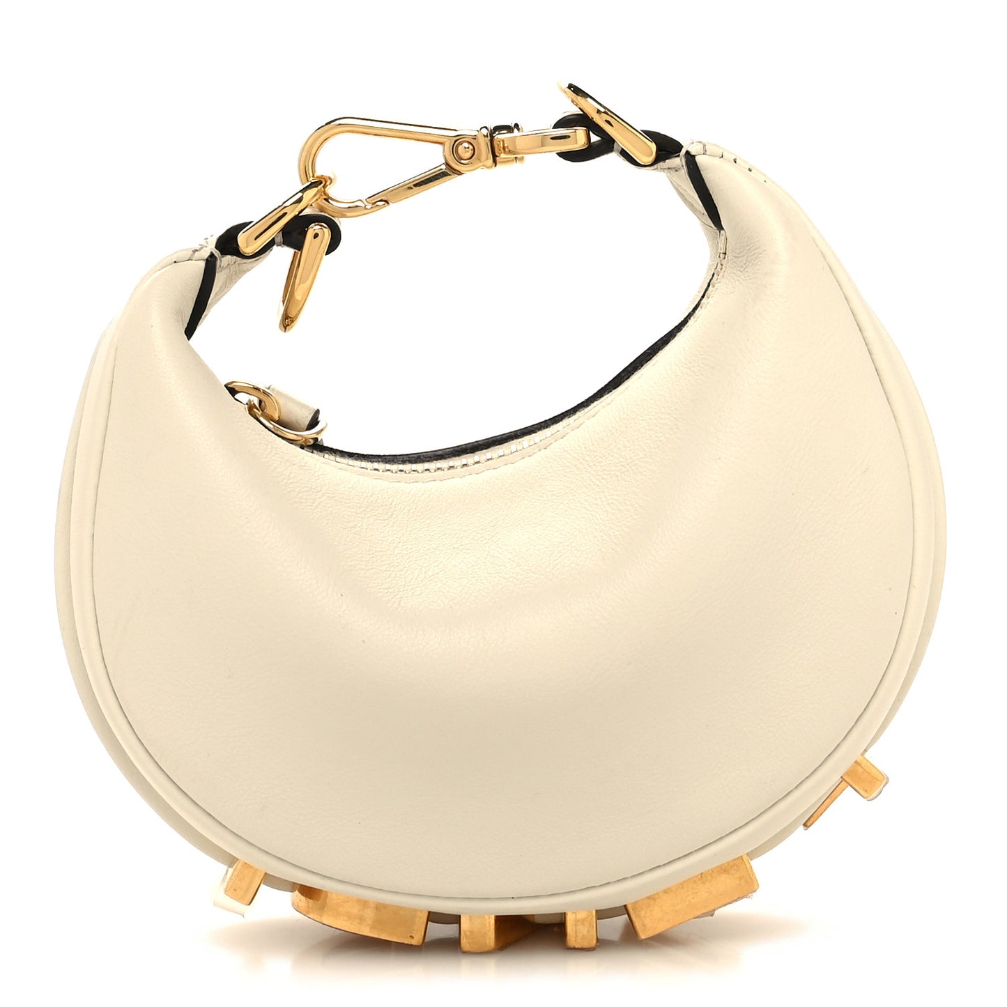 Vitello Grace Matte Nano Fendigraphy Hobo Charm White Ice