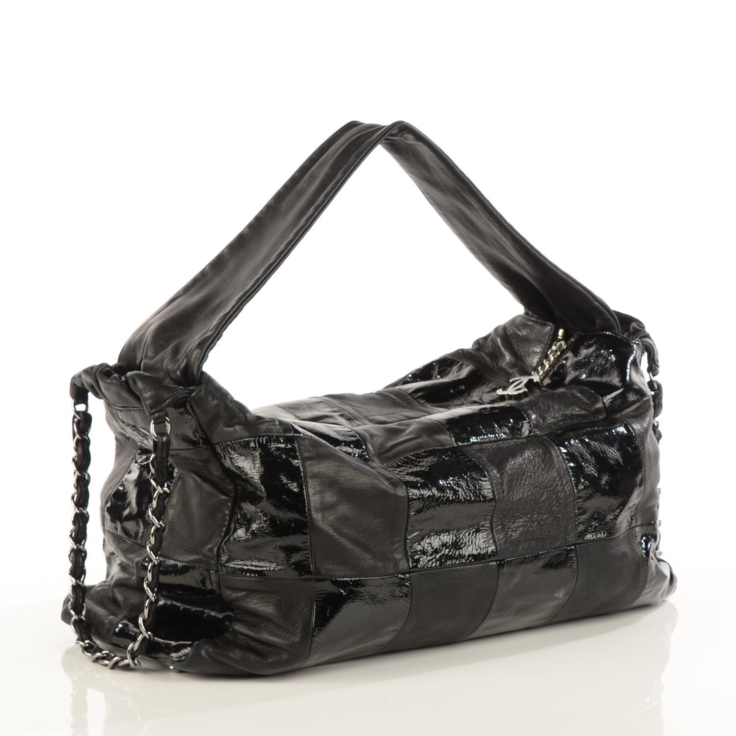 Patent Patchwork Brooklyn Hobo Black
