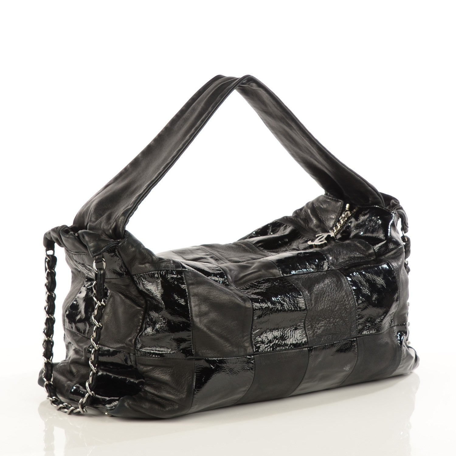 Chanel Patent Patchwork Brooklyn Hobo Black 3 of 7