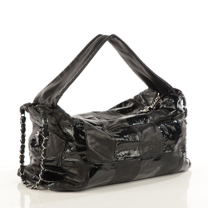 Chanel Patent Patchwork Brooklyn Hobo Black 3 of 7