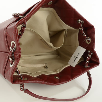 Chanel Caviar Quilted Large Timeless CC Soft Tote Dark Red 7 of 7