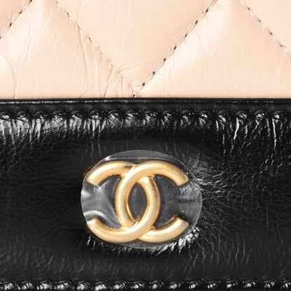 Chanel Aged Calfskin Quilted Gabrielle Yen Wallet Beige Black 10 of 10