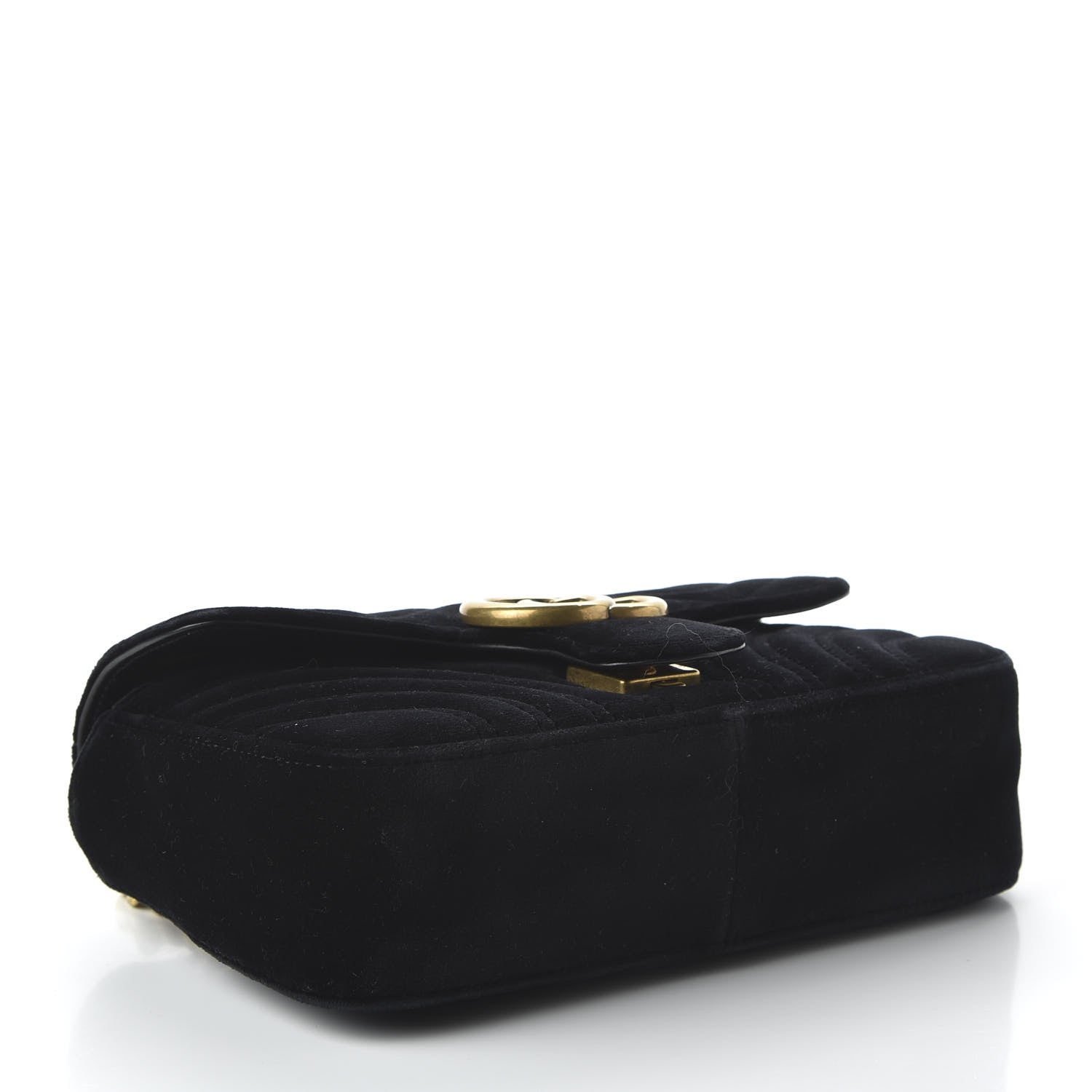 Gucci Velvet Matelasse Mini GG Marmont Shoulder Bag Black 4 of 10