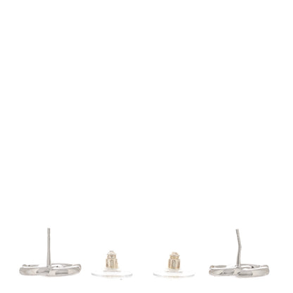 Chanel Metal CC Earrings Silver Silver 3 of 5