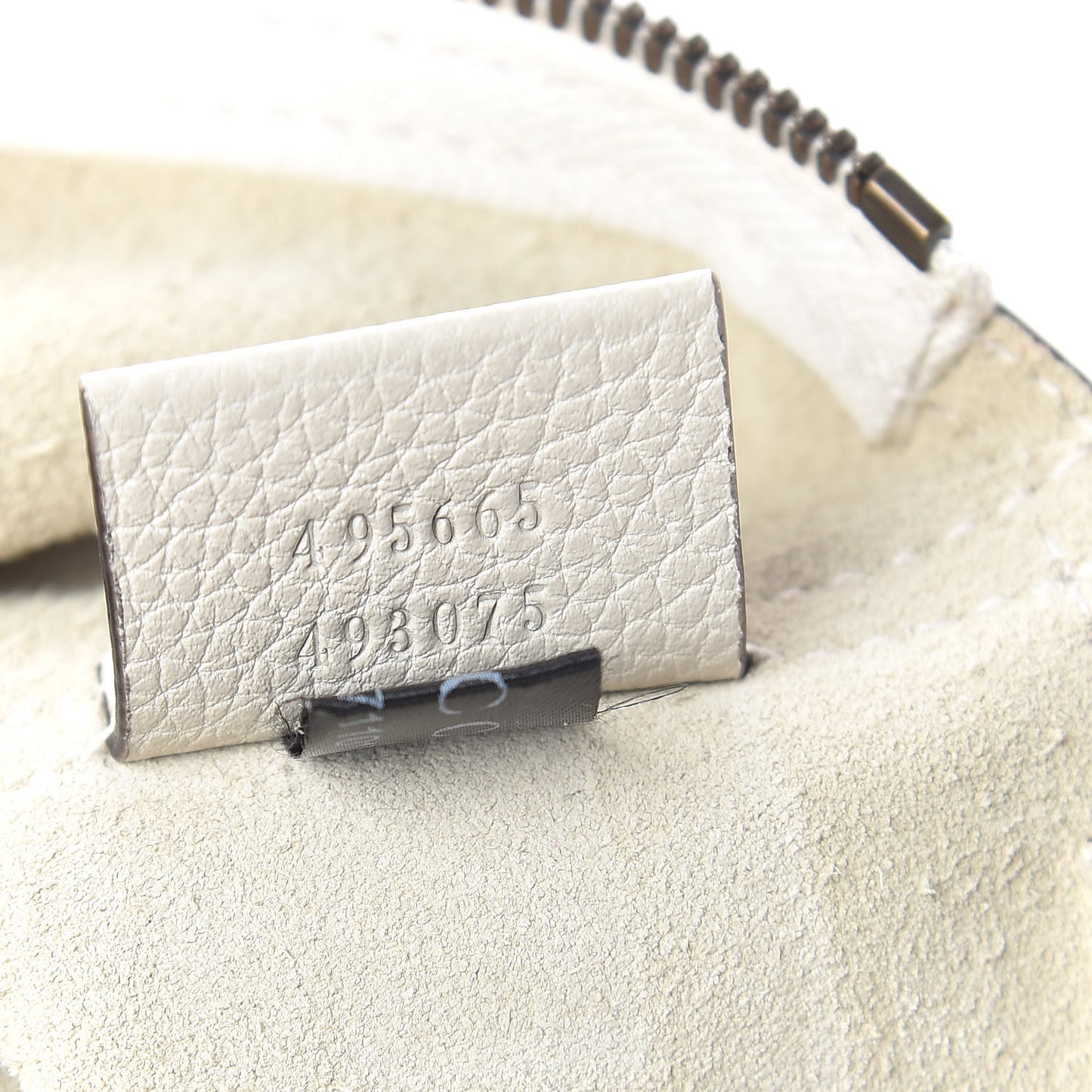 Pebbled Calfskin Medium Logo Portfolio Clutch White