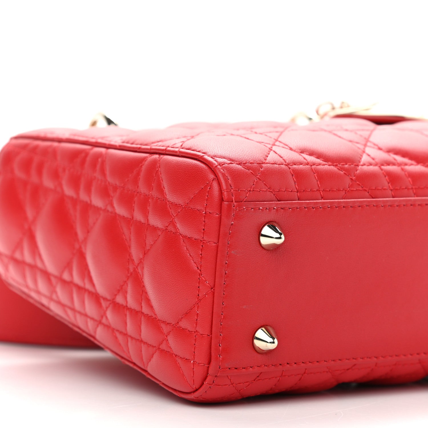 Christian Dior Lambskin Cannage Small My ABCDior Lady Dior Red 8 of 9
