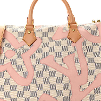 Louis Vuitton Damier Azur Tahitienne Speedy Bandouliere 30 Rose Ballerine 8 of 10