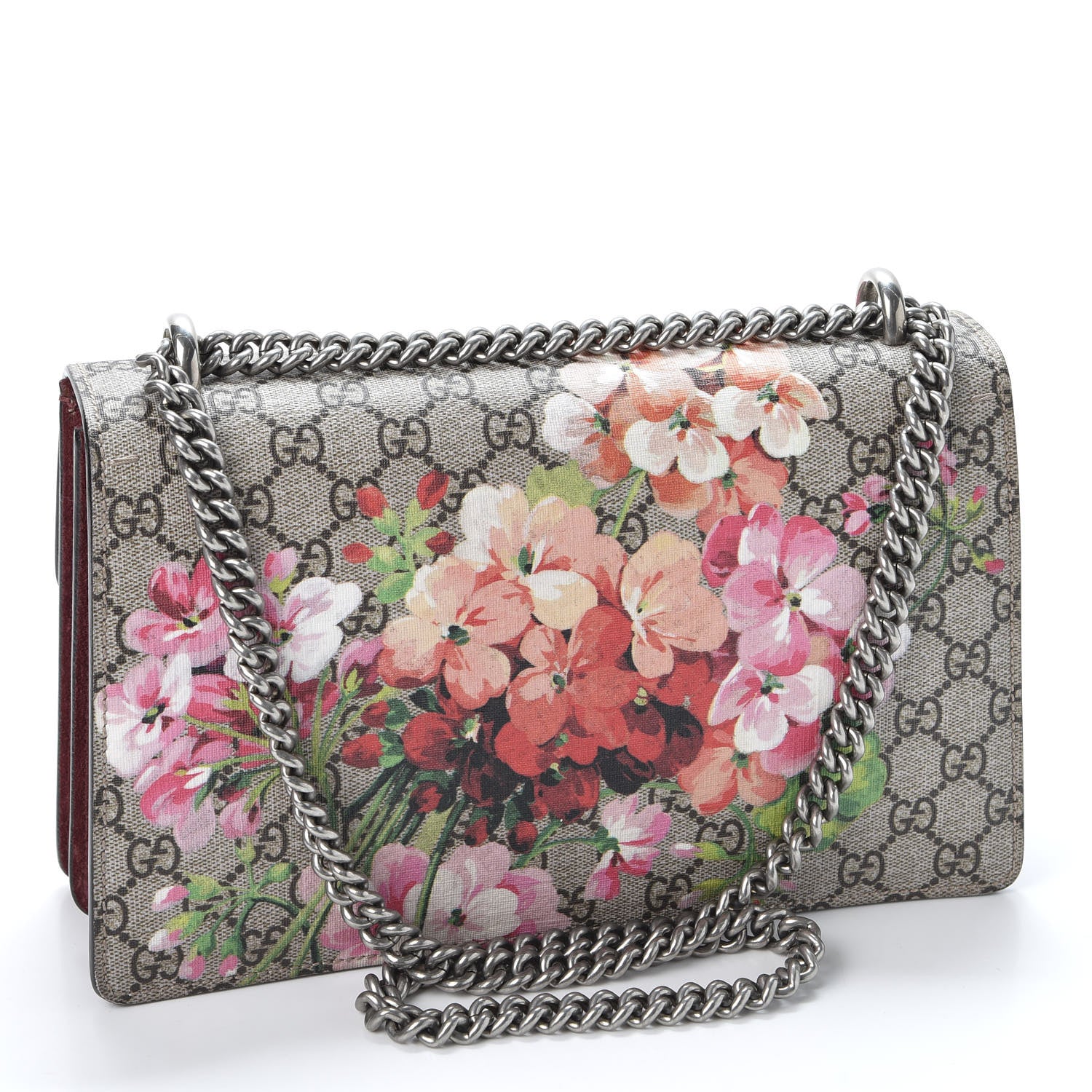 Gucci GG Supreme Monogram Blooms Small Dionysus Shoulder Bag Beige Multicolor Dry Rose 2 of 9