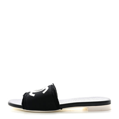 Chanel Jersey Knit CC Mules 38 Black 1 of 8