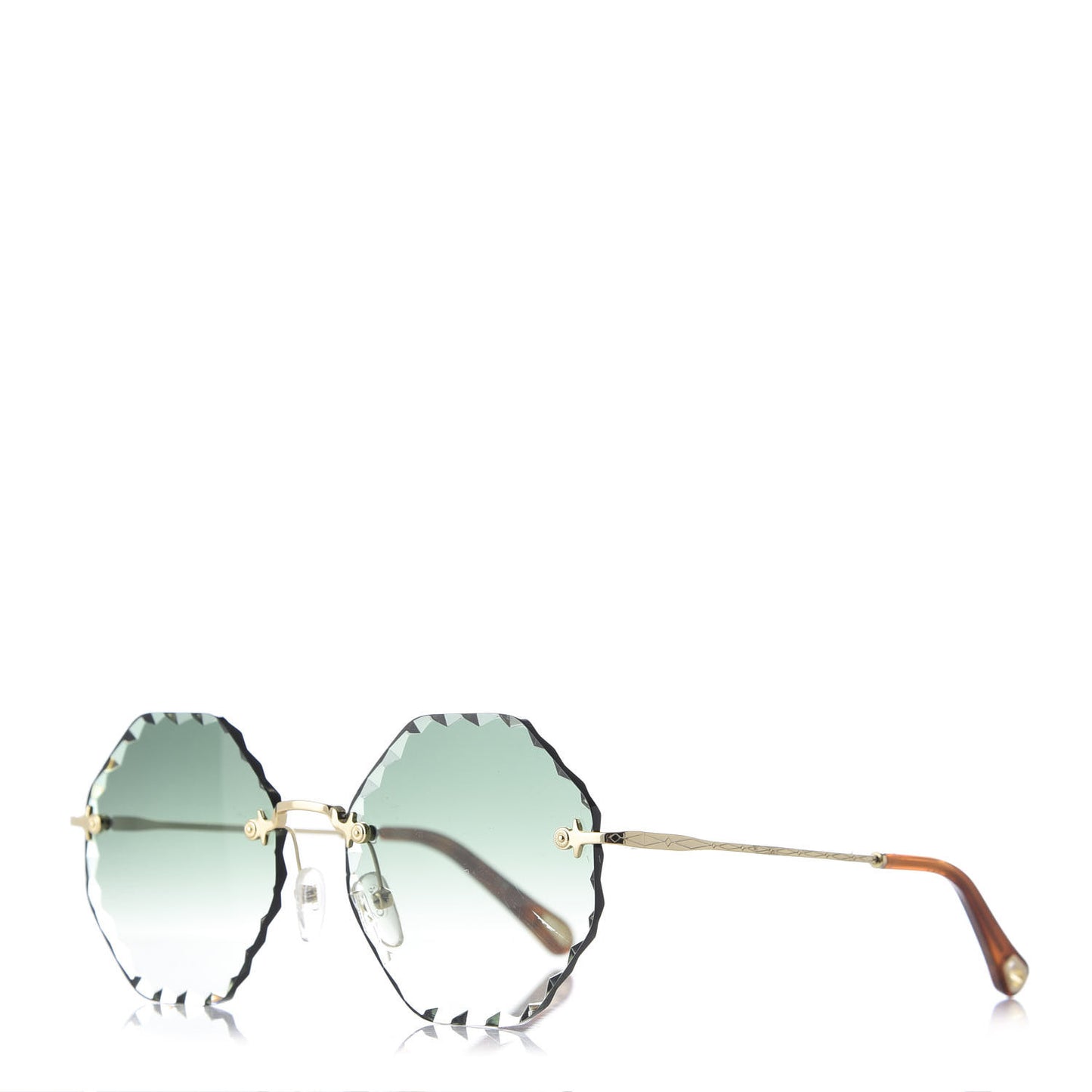 Rosie Bevelled Round Sunglasses CE143S Green