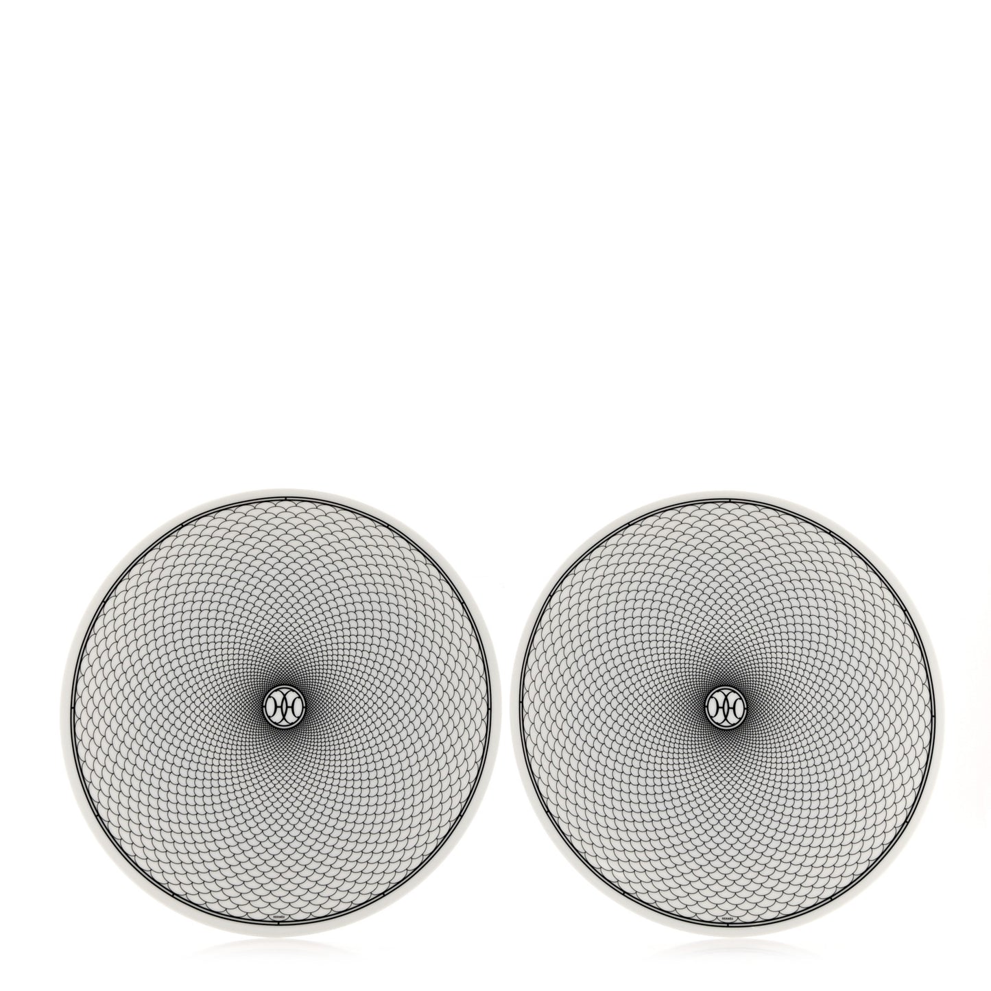 Porcelain H Deco Dinner Plate Set of 2 Black White