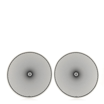 Hermes Porcelain H Deco Dinner Plate Set of 2 Black White 1 of 9