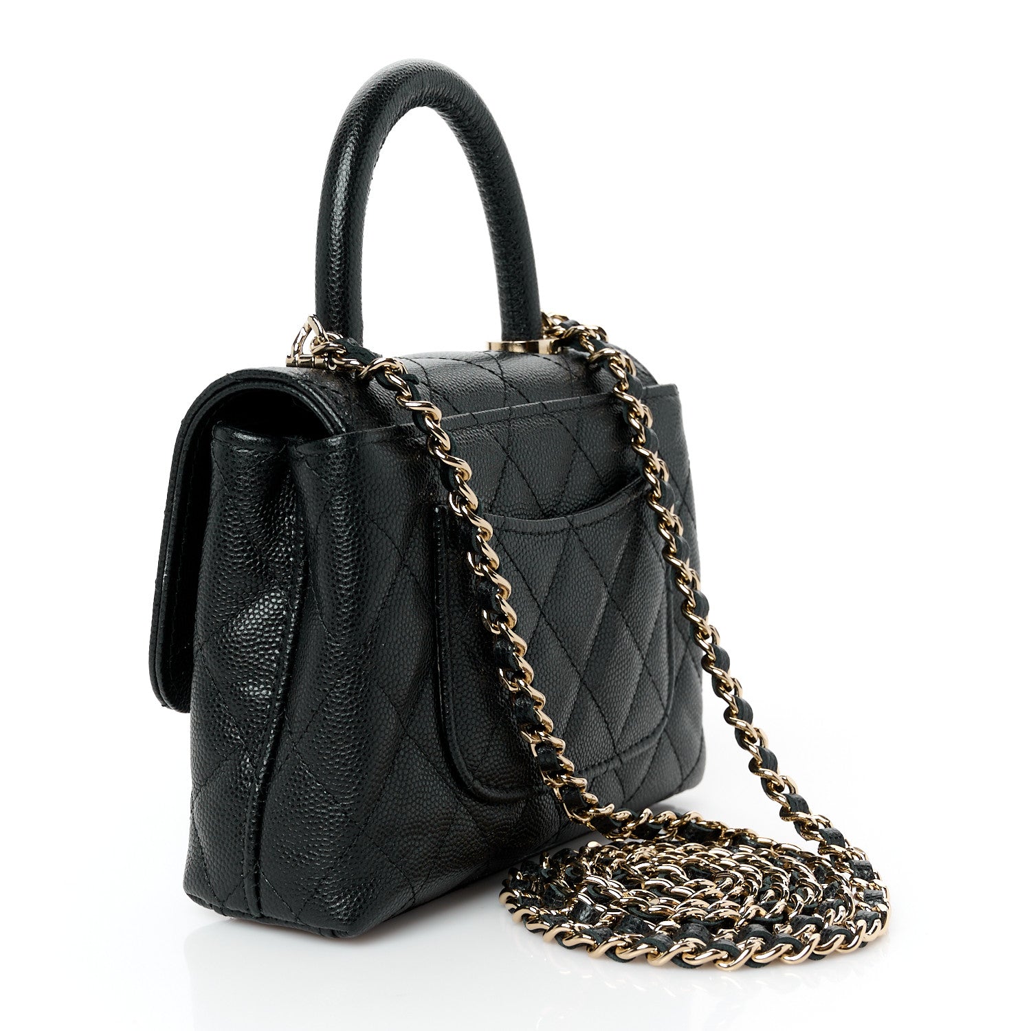 Chanel Iridescent Caviar Quilted Extra Mini Coco Handle Flap Black 3 of 12