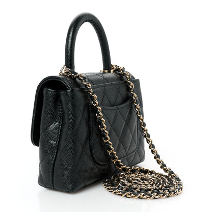 Chanel Iridescent Caviar Quilted Extra Mini Coco Handle Flap Black 3 of 12