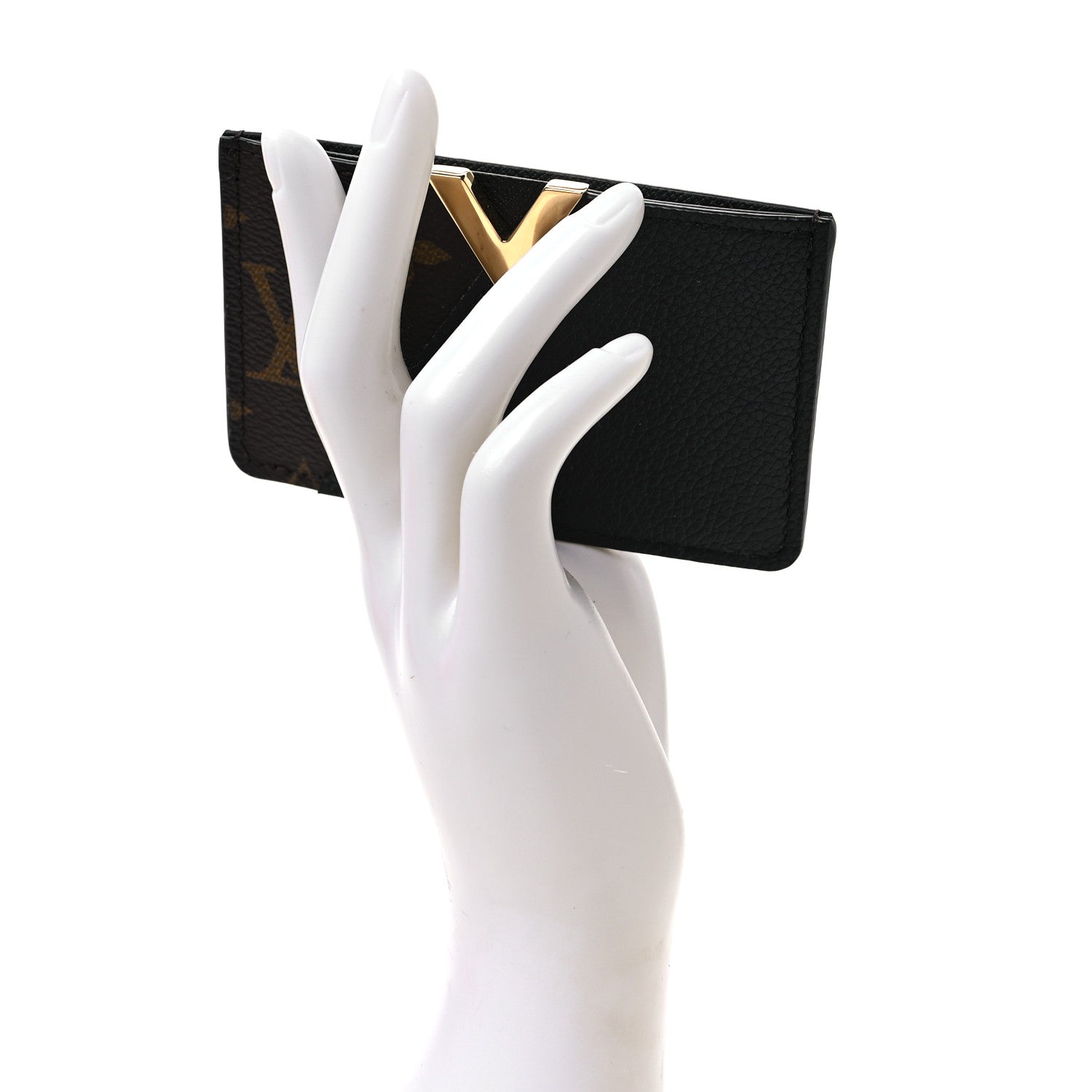Louis Vuitton Monogram Calfskin Kimono Card Holder Black 2 of 7