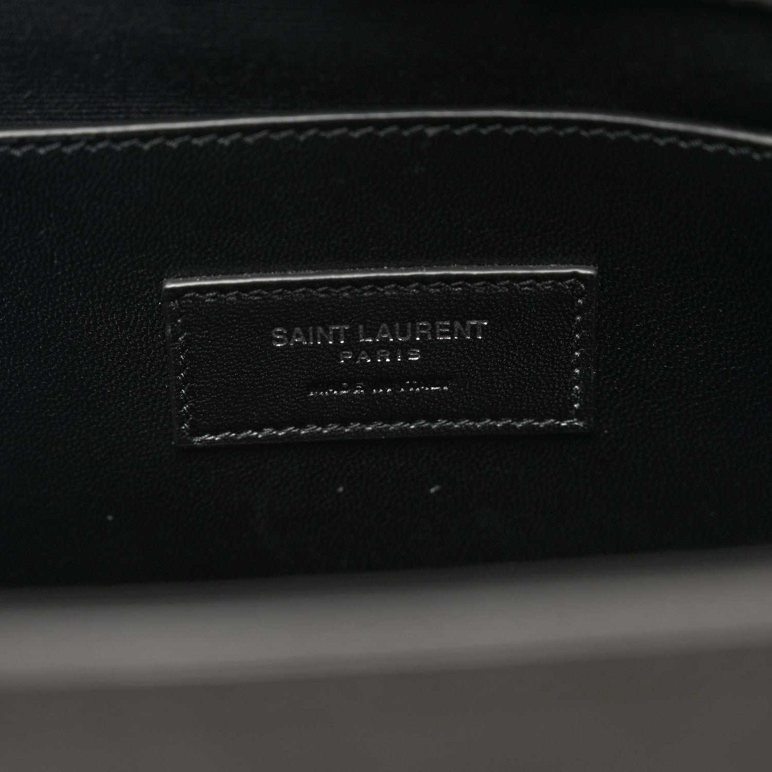Saint Laurent Calfskin Crocodile Embossed Medium West Hollywood Monogram Fold-Over Grey 6 of 9