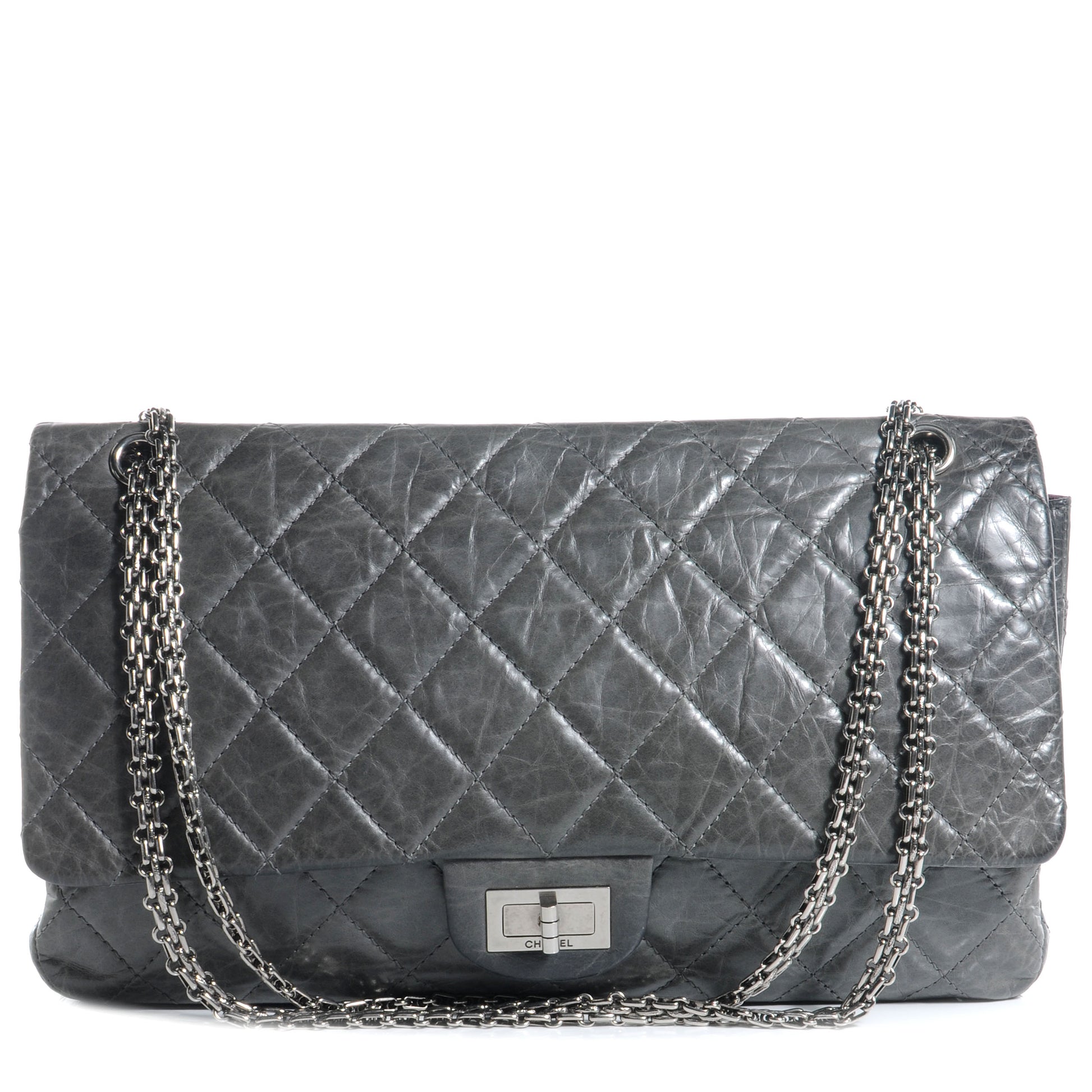 Chanel Aged Calfskin 2.55 Reissue 228 Flap Grey 1 of 8