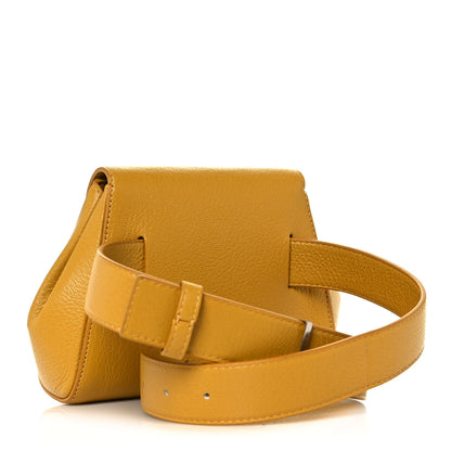 Bottega Veneta Grained Calfskin Geometric Belt Bag Mustard Yellow 3 of 11