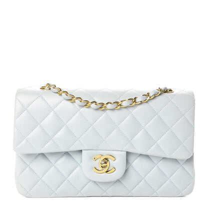 Chanel Lambskin Quilted Small Double Flap Light Blue 1 of 22