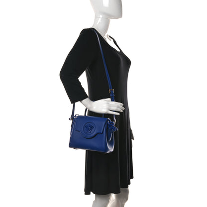 Versace Grained Calfskin Small La Medusa Top Handle Bag Lapis 2 of 9