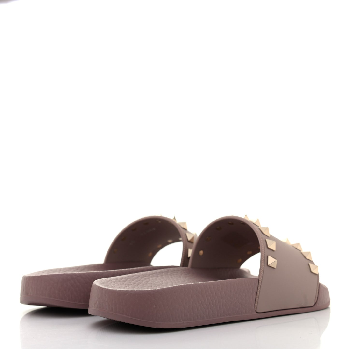Rubber Rockstud Slide Sandals 35 Poudre