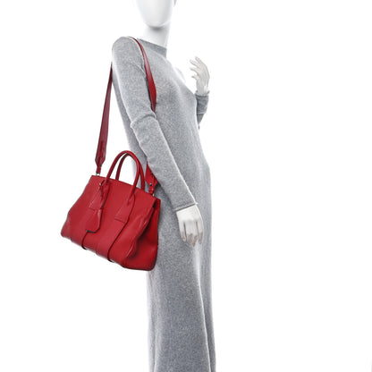 Miu Miu Madras Soft Calfskin Top Handle Satchel Fuoco 2 of 8