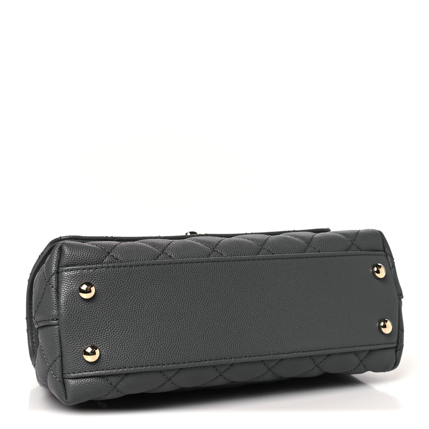 Caviar Quilted Mini Coco Handle Flap Grey