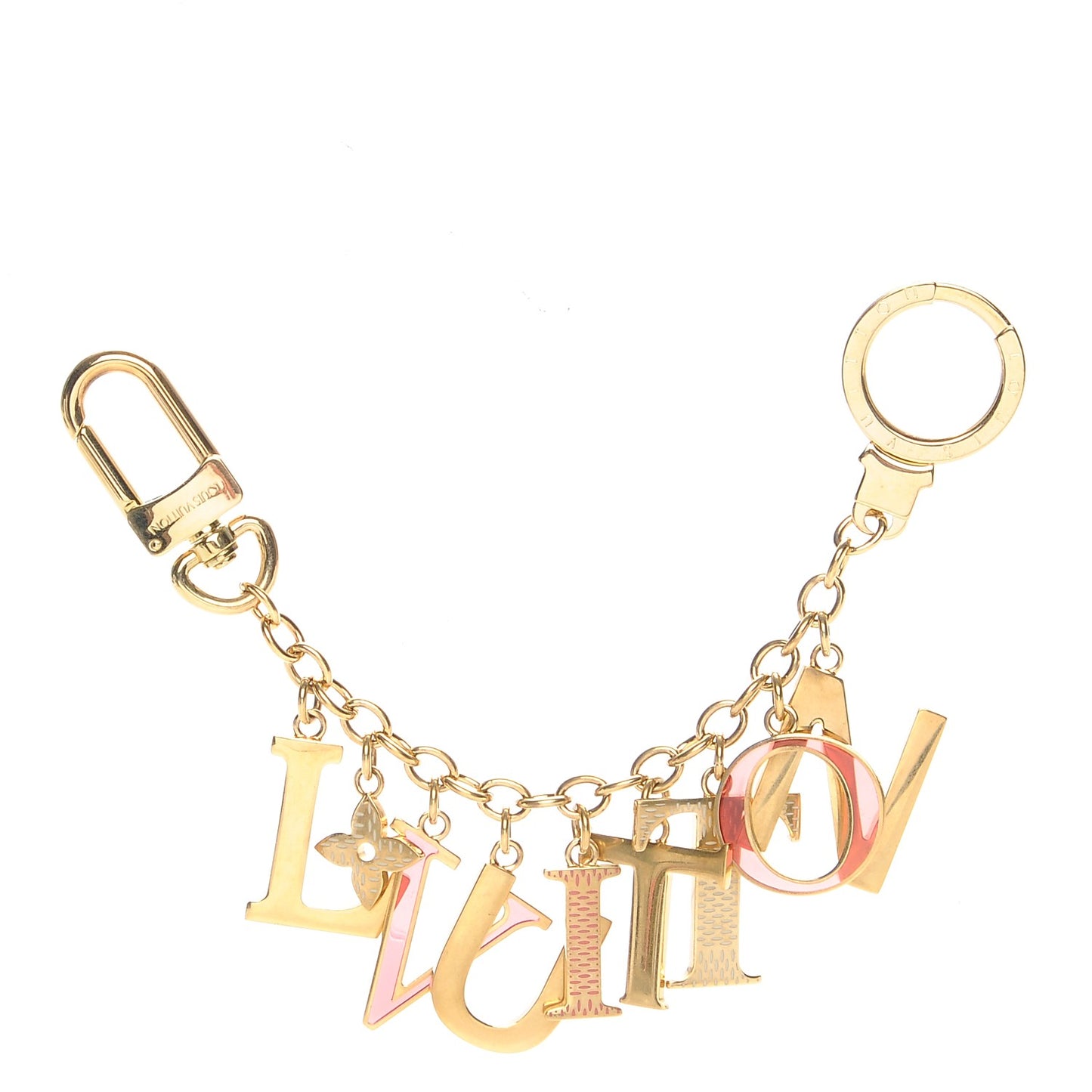 LV Tag Bag Charm Gold