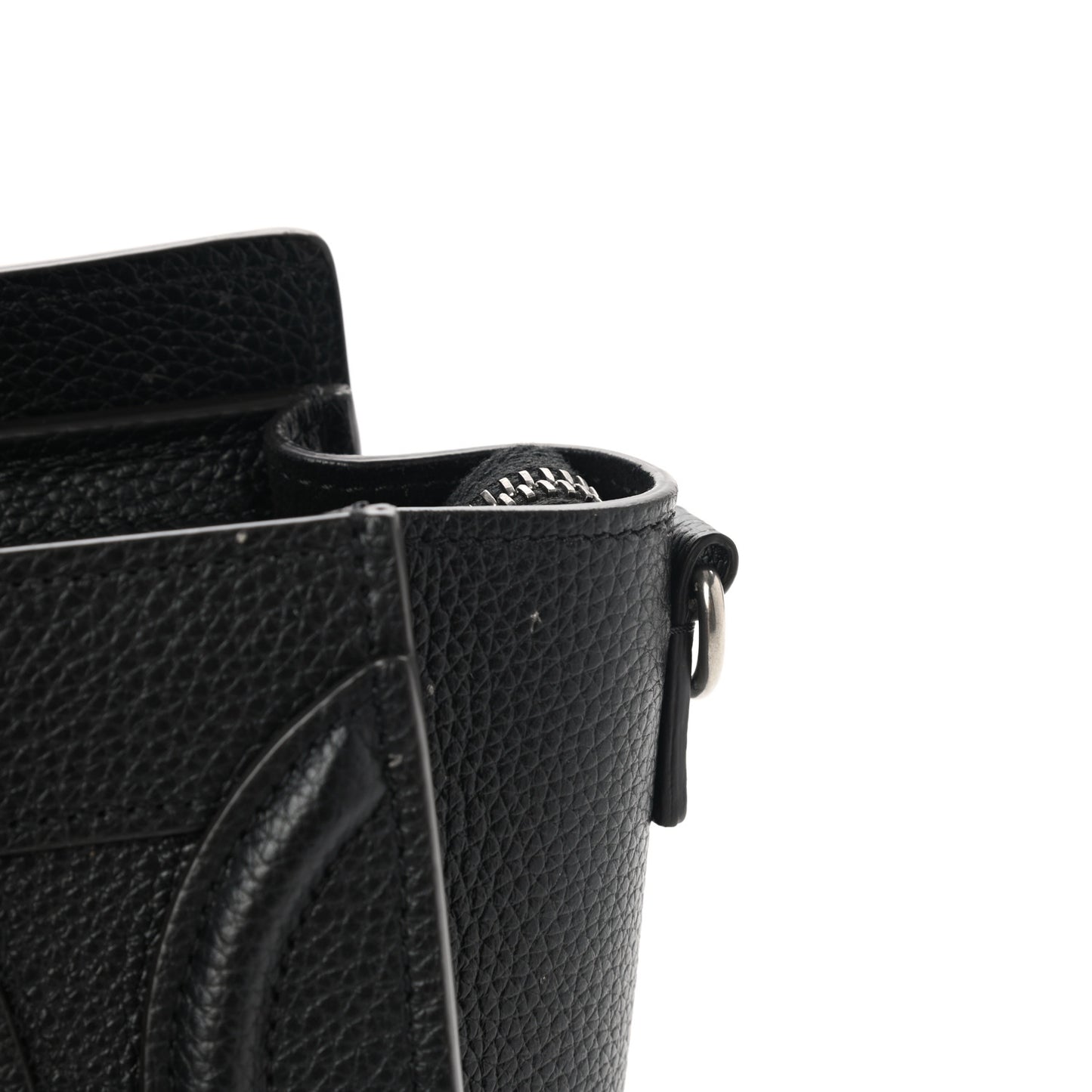 Drummed Calfskin Nano Luggage Black