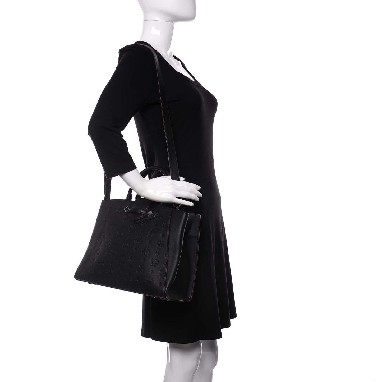 Calfskin Ottomar Monogram Medium Essential Tote Black