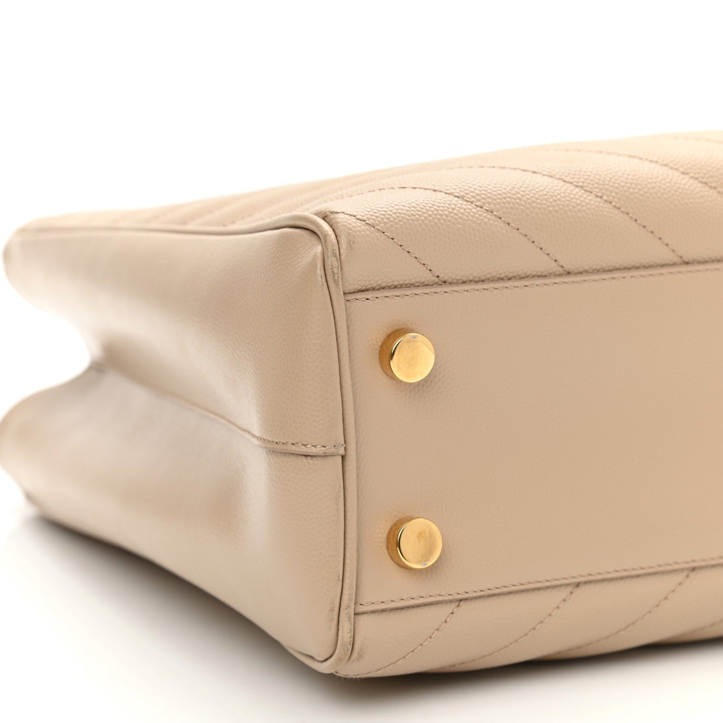 Grain De Poudre Matelasse Chevron Monogram Shopping Bag Dark Beige
