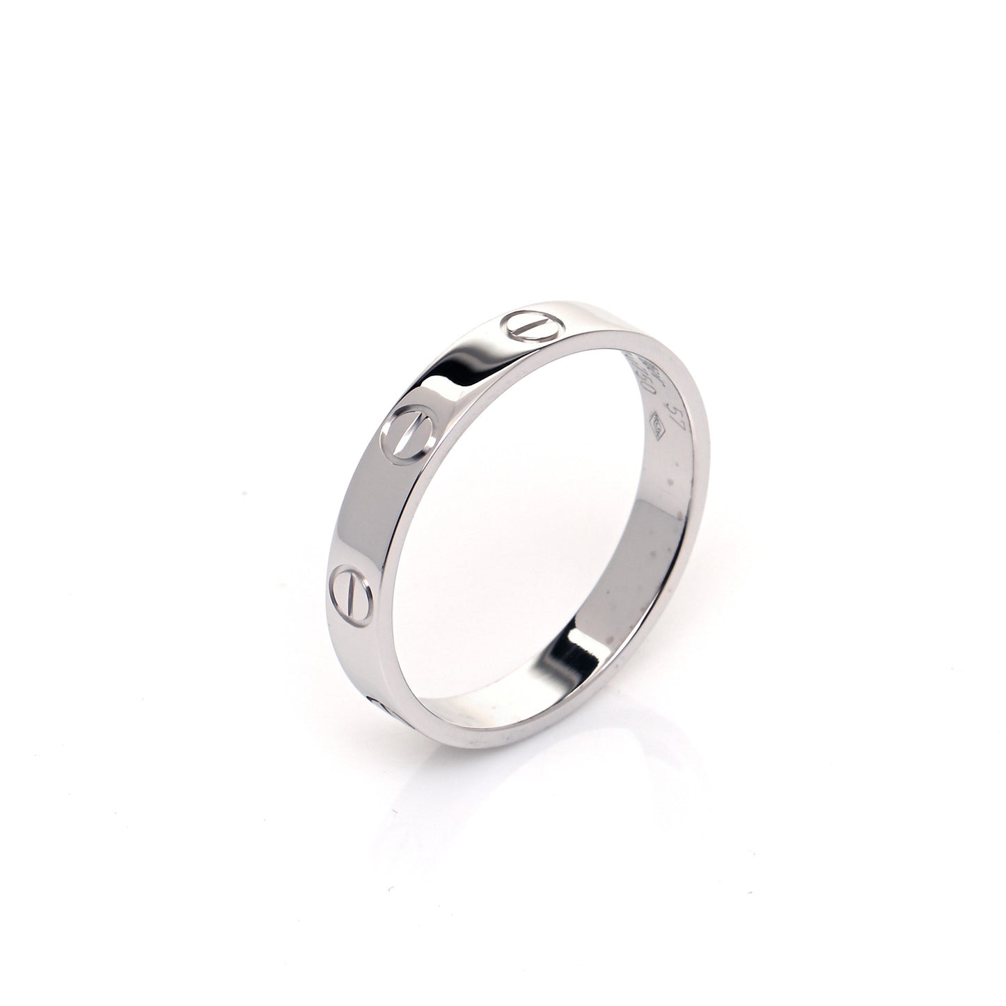 18K White Gold 3.5mm LOVE Wedding Band Ring 57 8