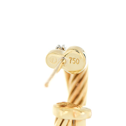 David Yurman 18K Yellow Gold Diamond Crossover Hoop Earrings 5 of 5