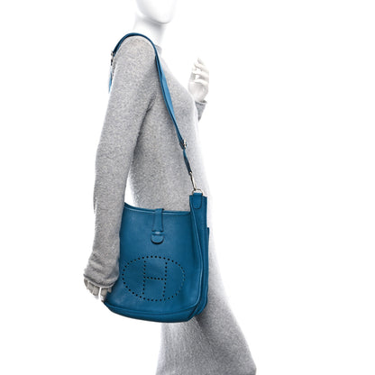 Hermes Taurillon Clemence Evelyne III GM Bleu Izmir 2 of 10