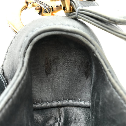 Christian Dior Satin Crystal Mini Saddle Bag Blue Gray 12 of 13