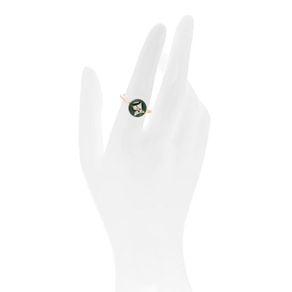 Louis Vuitton 18K Yellow Gold Diamond Malachite Idylle Blossom Ring 54 7 2 of 6